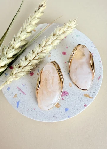Neutral Marble Drops Earrings
