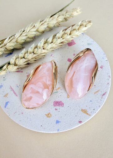 Pink Marble Drops Earrings