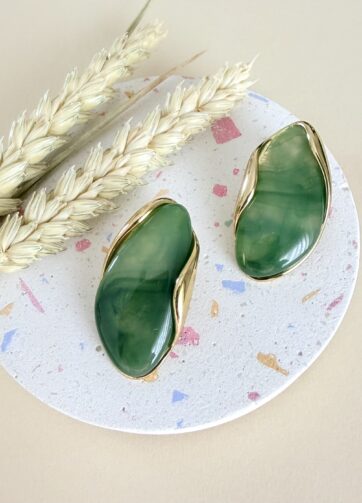 Green Jade Drops Earrings
