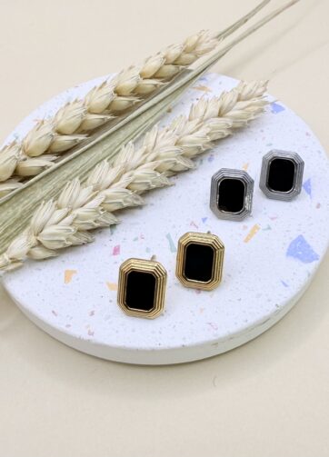 Noir Edge Studs Earrings