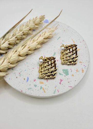 Lattice Pearl Earrings