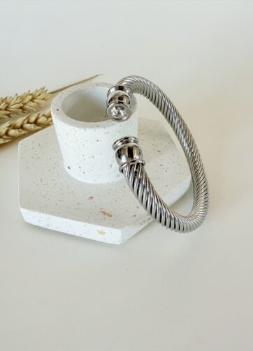 Cable Twist Cuff Silver
