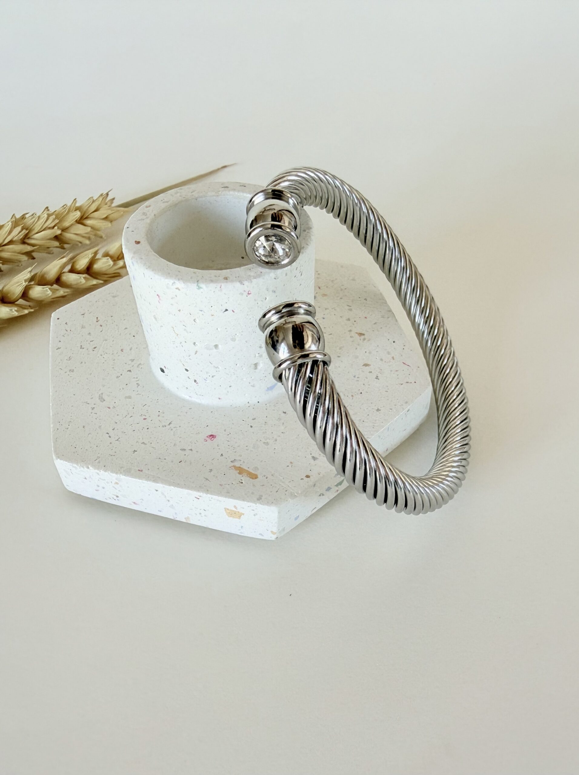 Cable Twist Cuff Silver